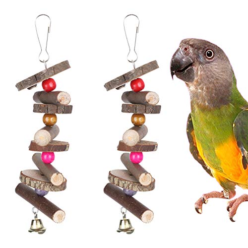 Beufee Vogel-Kauspielzeug, 2 Stück, Hamsterspielzeug, Holzblock, Vogelspielzeug, Käfig-Hängespielzeug mit Glocke, Kleintierkäfig-Hängebissspielzeug für Vögel Beufee Vogel-Kauspielzeug, 2 Stück, Hamsterspielzeug, Holzblock, Vogelspielzeug, Käfig-Hängespielzeug mit Glocke, Kleintierkäfig-Hängebissspielzeug für Vögel von Beufee