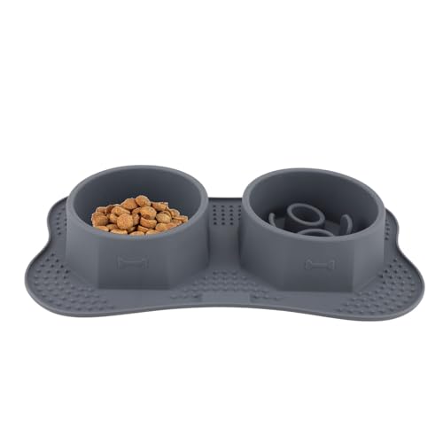 Doppelte Hundefutternäpfe, Silikon-Hundenapf, Hundewassernäpfe, Futternäpfe, Matten-Set, Futternäpfe für Hunde, mit auslaufsicherer Matte für Hunde und Katzen Doppelte Hundefutternäpfe, Silikon-Hundenapf, Hundewassernäpfe, Futternäpfe, Matten-Set, Futternäpfe für Hunde, mit auslaufsicherer Matte für Hunde und Katzen von Beufee