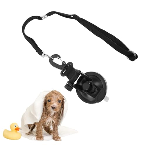 Hundebad, einstellbares Hundebadebad mit schwerem Saugnapfbecher Haustier -Pflegekabelbaum festes Sicherheitsseil für Haustierdusche Pflege (S) von Beufee