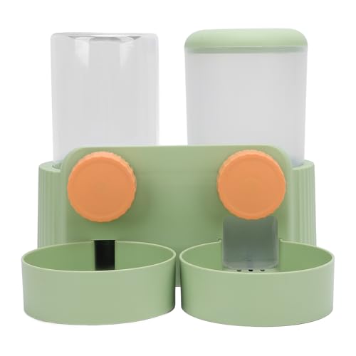 Hundefutter und Wasserspender, hängende Käfig automatisch kleine Haustiernahrung Schüssel Wasserflasche Self -Fütterung und Wasserer für Hundekatzen gesetzt (Green) von Beufee