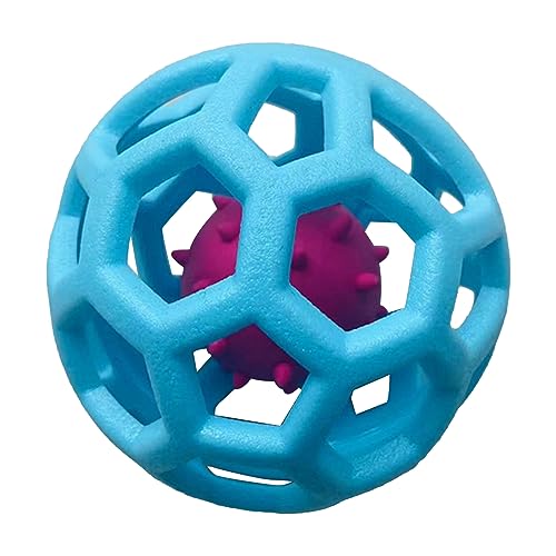 Hundekäfig-Ballspielzeug, lustig, interaktiver Bisswiderstand, hohler Roller, Hundespielzeug, Kauball, Haustierball für Hunde, Katzen, Haustiere (blau) von Beufee
