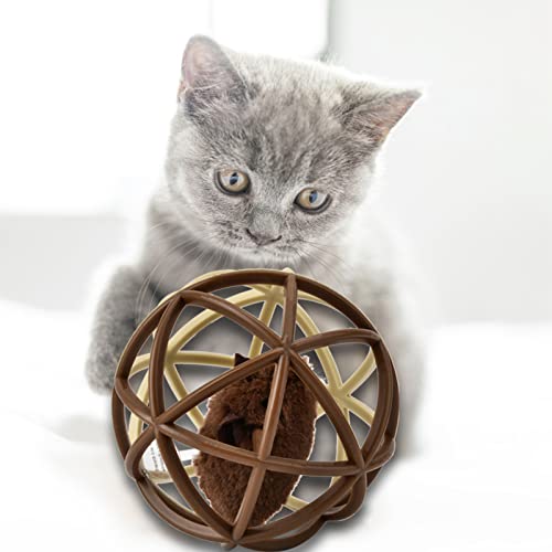 Katzenspielzeug, Katzenspielzeug für Katzen im Innenbereich, Katzenmaus-Ballkäfig mit Quietsch-Mausspielzeug, interaktives Katzenspielzeug, Bälle, interaktives Katzenspielzeug zum Katzenspielzeug, Katzenspielzeug für Katzen im Innenbereich, Katzenmaus-Ballkäfig mit Quietsch-Mausspielzeug, interaktives Katzenspielzeug, Bälle, interaktives Katzenspielzeug zum von Beufee