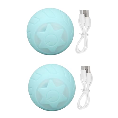 Peppy Pet Ball, 2pcs Interactive Cat Toy Ball mit LED -Blitz Bunte Lichter Automatische Rolling USB wiederaufladbare interaktive Hundetier für Zuhause (Neutrale englische Verpackung) von Beufee