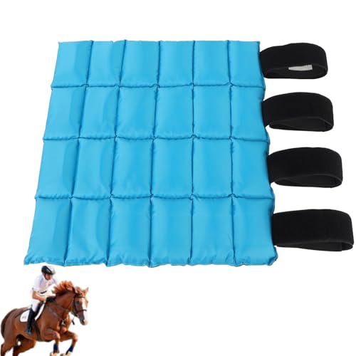Pferdeeisbeutel für Beine, 24 Gitter Pferdeiseis -Eisstiefel Verstellbares Nylon wasserdachbar wiederverwendbares Pferdkühlbein Wraps für Hock -Knie -Knie -Beine Stiefel und Hufe von Beufee