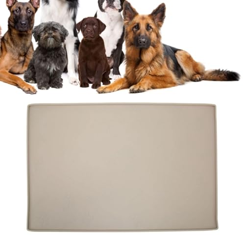 Silikon Wasserdicht Hund Und Katze Haustier Fütterung Matte,Anti-Rutsch-Tiernapf Matte,Haustier Fütterung Matte Verhindert Das Verschütten Von Futter Antirutsch Silikon Hundenapf Matte (Beige) von Beufee