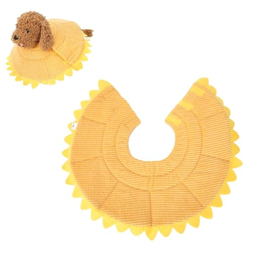 Sonnenblumenkatze Erholungskegelkragen, Schutzkegel Comfy Pet Hals Collar mit Haken für Hundekatze Welpe (L) von Beufee