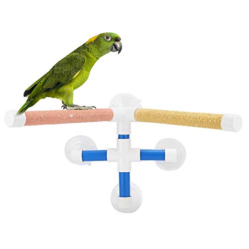 Vogel-Papageien-Ständer, Sitzstange, Duschstange, Stehendes Spielzeug, Vogel-Sitzstange Mit Saugnapf, Papageien-Badeständer, Zubehör-Halter-Plattform von Beufee