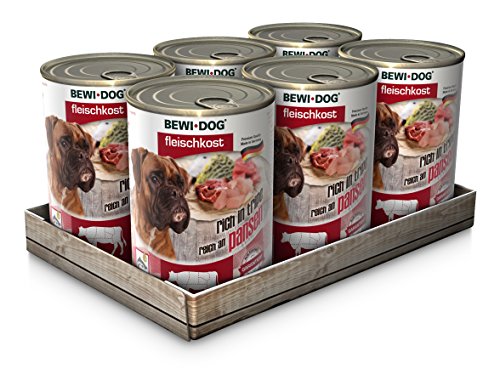 24 x 400g (6x Geflügel, 6 x Wild, 6 x Lamm, 6 x Kalb) Mischpackung Bewi Dog Fleischkost von Bewi Dog