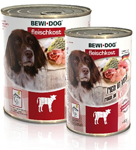 6 x 800g Bewi Dog Fleischkost Reich an Kalb von Bewi Dog