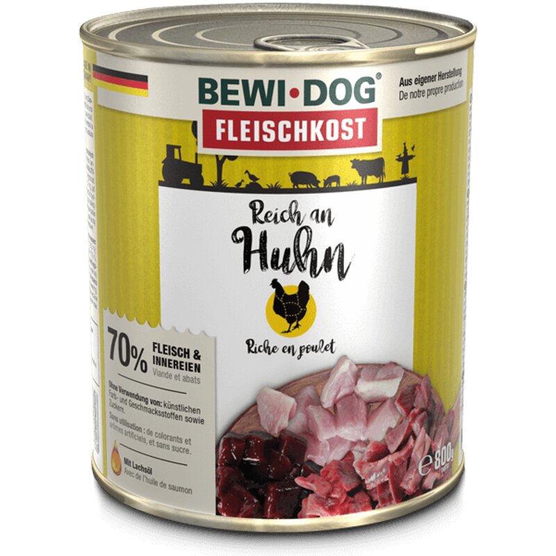 BEWI DOG fleischkost reich an Huhn - 800 g (3,24 € pro 1 kg) von Bewi Dog