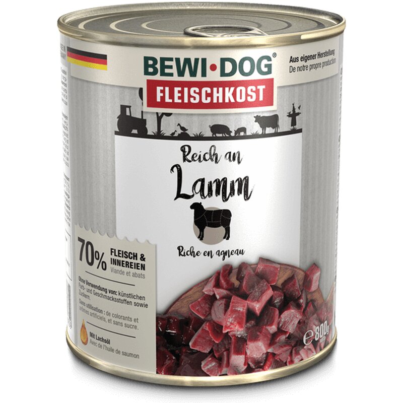 BEWI DOG fleischkost reich an Lamm - 800 g (3,24 € pro 1 kg) von Bewi Dog