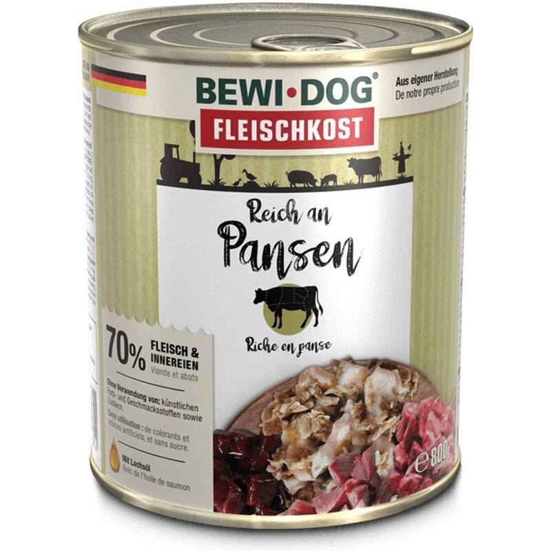 BEWI DOG fleischkost reich an Pansen - 800 g (3,24 € pro 1 kg) von Bewi Dog