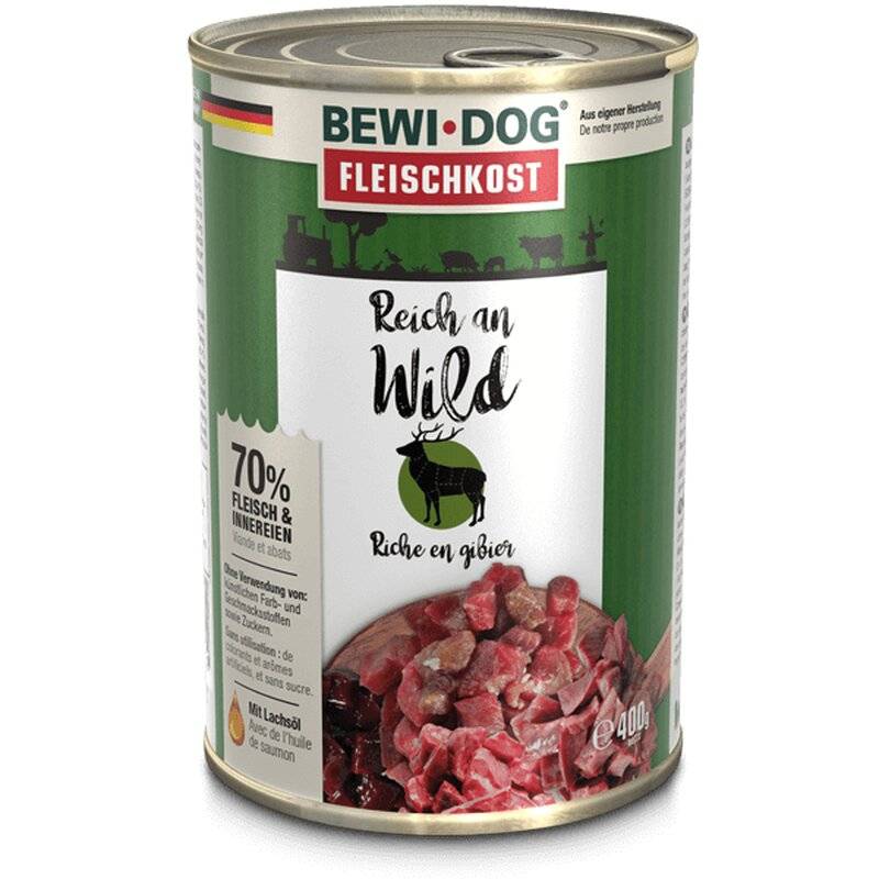 BEWI DOG fleischkost reich an Wild - 400 g (3,93 € pro 1 kg) von Bewi Dog