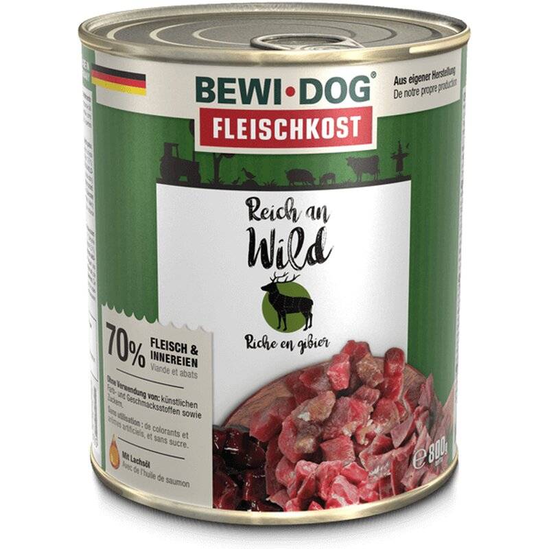 BEWI DOG fleischkost reich an Wild - 800 g (3,24 € pro 1 kg) von Bewi Dog