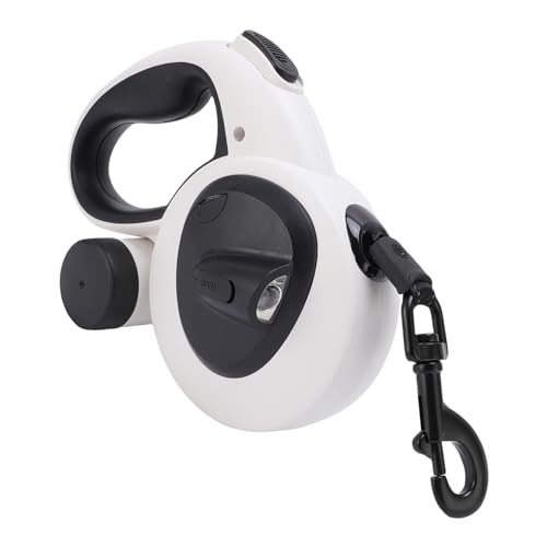 Auto Versenkbare Hunde Leine mit Bremse & LED-Licht, 5m Nylon-Reflektierende Leine mit Weichem Griff, 300LB Wasserfeste Haustier Leine für Große Hunde (M 10 Zoll 121 Auslasslöcher) von Bewinner