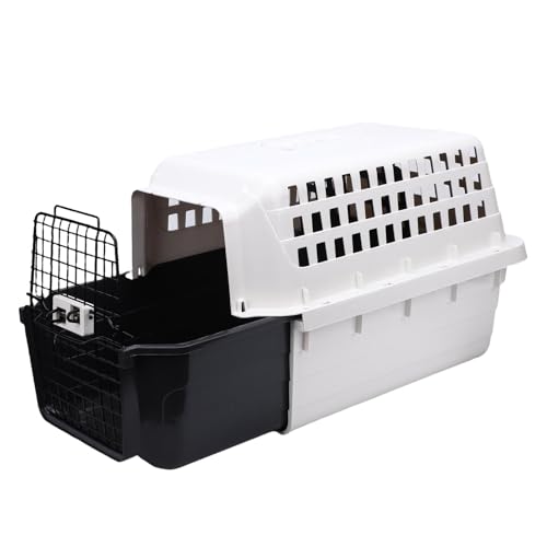 Bewinner Katzentransportbox mit Hartschale und ausziehbarer Schublade, belüftete Transportbox aus Kunststoff für Autofahrten, Tierarztbesuche und den Heimgebrauch, 50,8 x 38,1 x 33 cm von Bewinner