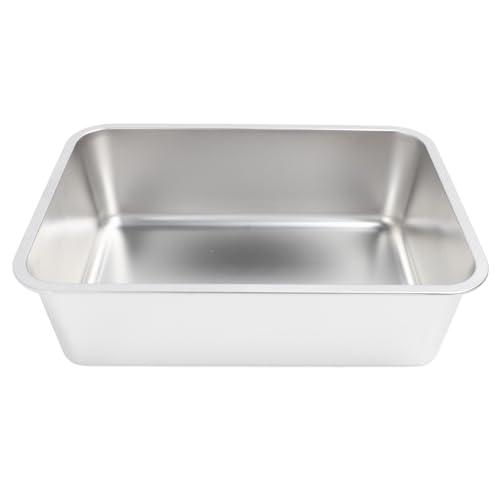 Katzentoilette aus Metall, Katzentoilette aus Edelstahl mit Geruchsfreiem, Spritzwassergeschütztem Katzenstreubehälter für Kleine, Mittelgroße und Große Katzen (Groß) von Bewinner