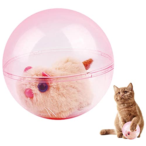 Bexdug Balljagdspielzeug für Katzen,Katzen und Hunde, die Ball transparent jagen | Selbstbewegendes ungiftiges interaktives Spielzeug zum Trainieren, Kauen, Spielen von Bexdug