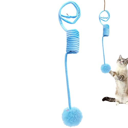 Bexdug Ballspielzeug für Katzen,Cat Spring Plüsch Ball Spielzeug - Benutzerfreundliches Kauspielzeug für Haustiere, interaktives Spielzeug, Biss- und verschleißfest, für Erwachsene und Kätzchen von Bexdug