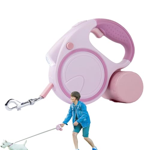 Bexdug Einziehbares Hundeseil,automatisch einziehbares Haustierseil | Langes Zugseil für Haustier, Hund, Katze, Welpe - Verbessertes Haustierseil mit LED-Licht zum Joggen und für Spaziergänge im von Bexdug