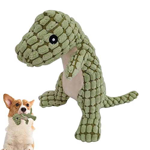 Bexdug Gefüllte Dinosaurier-Hundespielzeuge | Plüsch-Hundespielzeug mit Quietschern - Plüsch-Hundespielzeug für Welpen, gefüllter Hundespielzeug-Dinosaurier, interaktives Hundespielzeug von Bexdug