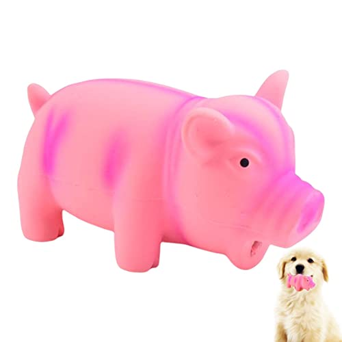 Bexdug Grunzendes Schwein Hundespielzeug - Unzerstörbarer Hundezahnbürstenstab Quietschendes Hundespielzeug | Dauerhaftes Gummi-Schwein-Quietscher-Hundewelpen-Kauspielzeug, interaktives von Bexdug