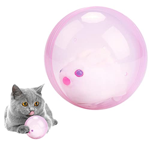 Bexdug Haustier-Jagd-Spielzeug | Transparenter Jagdball für Katzen und Hunde - Selbstbewegendes ungiftiges interaktives Spielzeug zum Trainieren, Kauen, Spielen von Bexdug
