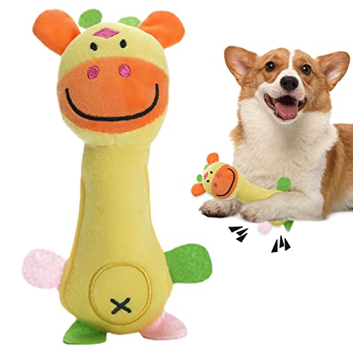 Bexdug Haustier-Plüsch-Ton-Spielzeug, niedlicher Welpe, quietschendes Plüsch-Haustier-Zahnreinigung, weiches Kauspielzeug, für Welpen, kleine und mittelgroße Hunde von Bexdug