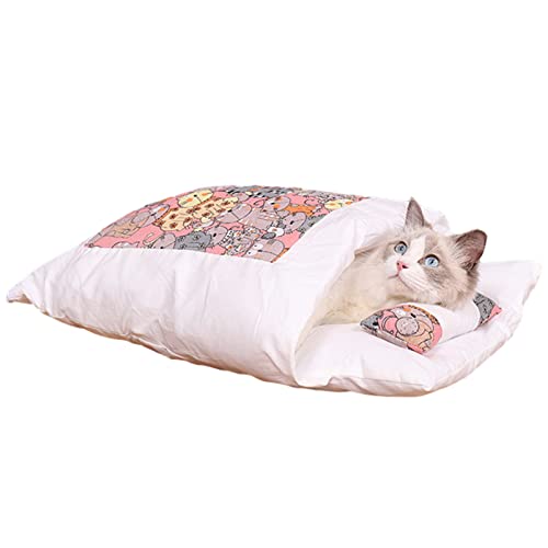 Bexdug Haustierbett - Halbgeschlossenes Hundeschlafbett | Flauschiges Hundebett mit herausnehmbarer weicher Matratze, waschbares, verdammt sicheres Katzenhöhlen-Kätzchenzelt für die Gesundheit von Bexdug