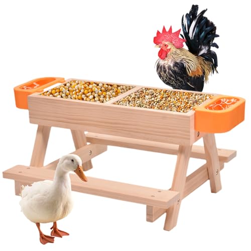 Bexdug Hühnerfutterautomat,Geflügel Tränke Und Futterautomat Set | Tränke Set Mit Holzgestell Futtersystem Für Hühner Wachteln & Vögel Bexdug Hühnerfutterautomat,Geflügel Tränke Und Futterautomat Set | Tränke Set Mit Holzgestell Futtersystem Für Hühner Wachteln & Vögel von Bexdug
