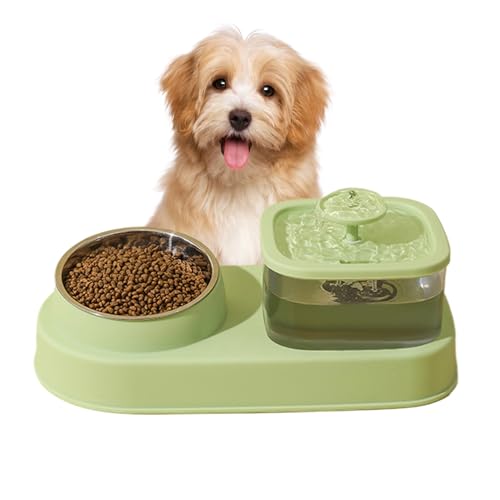 Bexdug Hundefutter und Wasserschale, Katzenfutter- und Wasserspender,Leckdofter, mit Lecksebestand leckeres, verschüttetes Katzenfuttermittel - Trockene und Trennung langsames Fütterung für von Bexdug