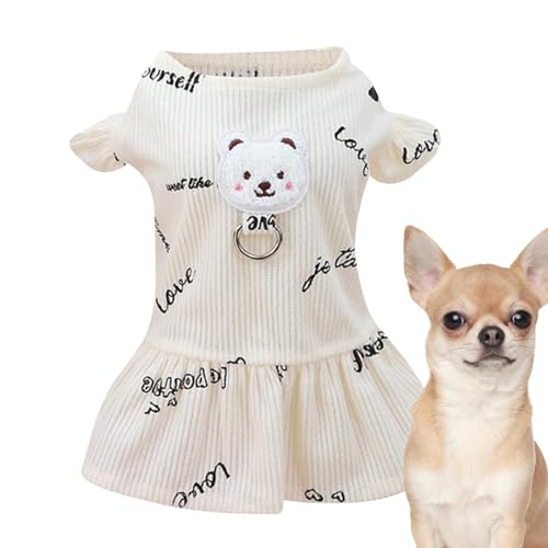 Bexdug Hundekleider für kleine Hunde,Kleid für kleine Hunde - Hundekostüm mit Cartoon-Bärenmuster aus Polyester | Weiche, modische, Bequeme Haustierkleidung, tägliche Hundekleidung für kleine Hunde, von Bexdug