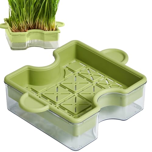 Bexdug Hydrokultur-Katzengras-Pflanzgefäß, Puzzle-Design, Katzenminze-Übertopf mit Doppelschicht, erdlose Pflanzbox, multifunktionale Hydrokultur-Katzengrasschale für Zuhause, Haustiergeschäft, Bexdug Hydrokultur-Katzengras-Pflanzgefäß, Puzzle-Design, Katzenminze-Übertopf mit Doppelschicht, erdlose Pflanzbox, multifunktionale Hydrokultur-Katzengrasschale für Zuhause, Haustiergeschäft, von Bexdug