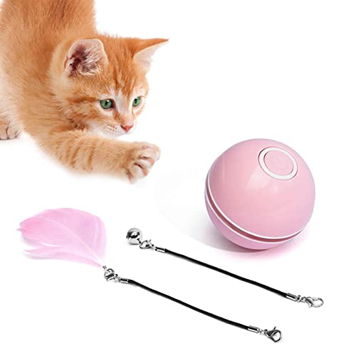 Bexdug Interaktiver Katzenspielzeugball | Interaktives Katzenspielzeug für Wohnungskatzen Automatische Bälle - USB wiederaufladbare Spinnbälle mit eingebauten LED-Leuchten für Katzen und Kätzchen von Bexdug