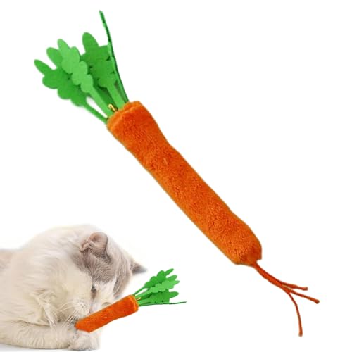 Bexdug Karottenförmiges Katzenspielzeug,Interaktives Katzenspielzeug - Bellengeräusch Kauspiel Knaustab für Haustiere Bexdug Karottenförmiges Katzenspielzeug,Interaktives Katzenspielzeug - Bellengeräusch Kauspiel Knaustab für Haustiere von Bexdug