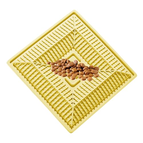 Bexdug Katzen-Puzzle-Futterstation, Silikon, langsamer Futternapf – rutschfeste Futtermatte mit Spender zum Fressen für drinnen und draußen von Bexdug