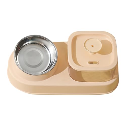 Bexdug Katzenfutter und Wasserschüssel Set, Hundefutter und Wasserschüssel Set - Leckdofter, mit Lecksebestand leckeres, verschüttetes Katzenfuttermittel,Trockene und Trennung langsames Fütterung für von Bexdug