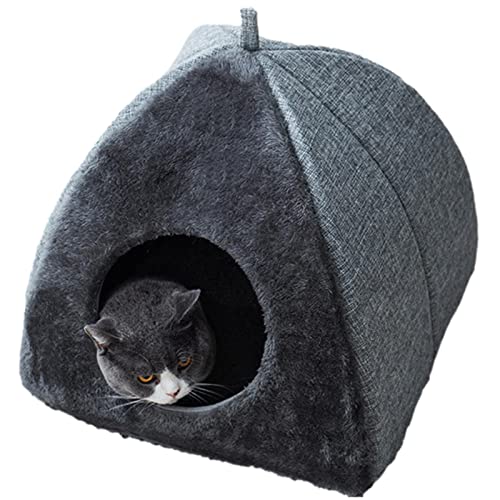 Bexdug Katzenhäuser für Hauskatzen | Halbgeschlossenes Katzenzelt Hundehöhlenbett - Flauschiges Hundebett mit herausnehmbarer weicher Matratze, großes waschbares, verdammt sicheres von Bexdug