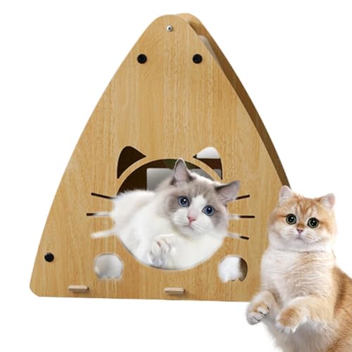 Bexdug Katzenkratzhaus aus Pappe | 3-in-1-Multifunktions-Katzenkarton mit Plüschballspielzeug - Verdicktes Katzenbett, langlebiges Katzenhaus für den Innenbereich für Katzen, Kätzchen, zum Schutz von von Bexdug