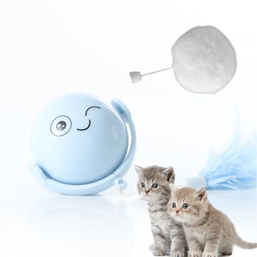 Bexdug Katzenspielzeug Intelligenter Ball | Elektrisches, automatisch rollendes Katzenspielzeug - Mit Feder, elektrischer automatischer Hindernisvermeidung, bewegungsaktiviertem Rollball-Spielzeug von Bexdug