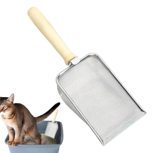 Bexdug Katzenstreuschaufel, Metall, mit ergonomischem Griff, antihaftbeschichtet, kleine Siebschaufel, feines Netz, Katzenkotwerkzeug für Reptilien-Terrarium, Katzentoilette Bexdug Katzenstreuschaufel, Metall, mit ergonomischem Griff, antihaftbeschichtet, kleine Siebschaufel, feines Netz, Katzenkotwerkzeug für Reptilien-Terrarium, Katzentoilette von Bexdug