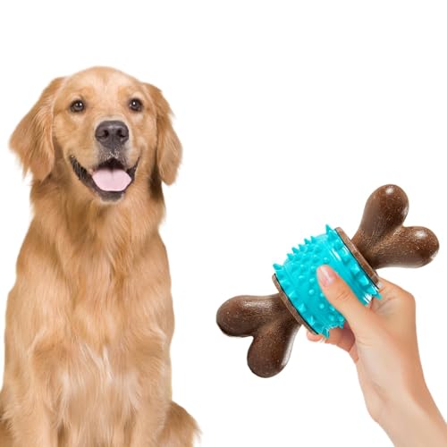 Bexdug Kauspielzeug für Welpen zum Zahnen - Bissfestes Futterspielzeug aus Hundefell,Haustier-Hundeknochenspielzeug mit Oberflächen-Bump-Design, Futterspielzeug aus Hundefell für kleine, mittelgroße von Bexdug