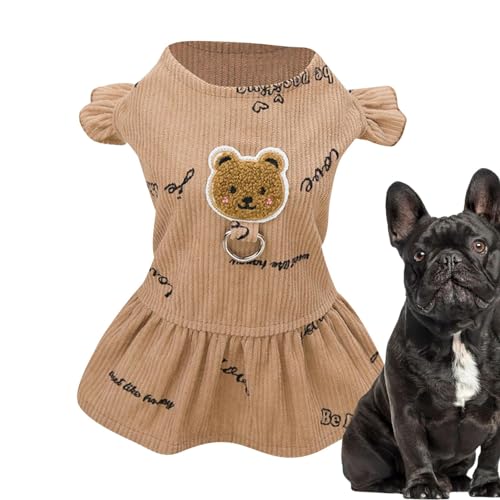 Bexdug Kleider für Hunde,Hundekostüme für mittelgroße Hunde - Hundekleid aus Polyester mit Bärenmuster | Bequeme, weiche Haustierkleidung, modische Alltagskleidung für Hunde für drinnen, draußen, von Bexdug