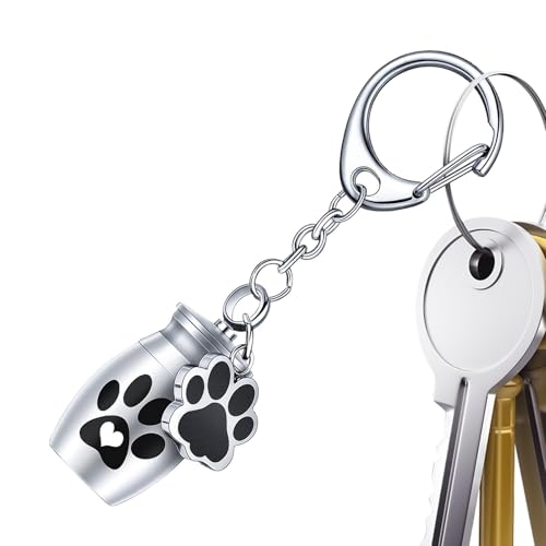 Bexdug Kleines Haustierasche-Andenken, Hundeasche-Schlüsselanhänger - Urnenanhänger mit Pfotenabdruck | Haustier-Einäscherungsschmuck, Asche-Gedenkandenken für Katzen, Hunde, Kätzchen, Haustiere Bexdug Kleines Haustierasche-Andenken, Hundeasche-Schlüsselanhänger - Urnenanhänger mit Pfotenabdruck | Haustier-Einäscherungsschmuck, Asche-Gedenkandenken für Katzen, Hunde, Kätzchen, Haustiere von Bexdug