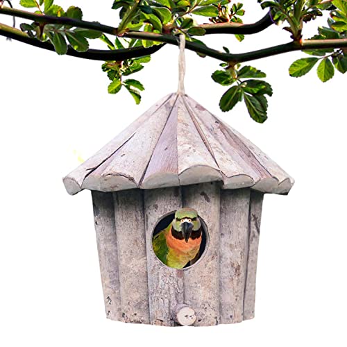 Bexdug Kolibri-Haus - Vogelhäuschen aus Holz zum Aufhängen im Freien | Kolibri-Nest-Vogelhäuser für Gartenfenster im Freien von Bexdug