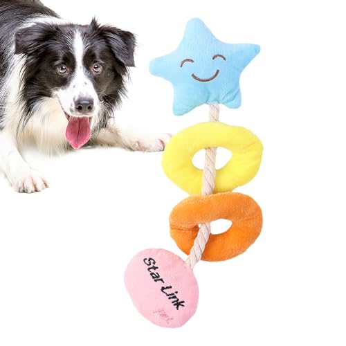 Bexdug Plüsch-Quietschspielzeug für Hunde | Cartoon-Sternform-Quietschspielzeug | Reißfestes Kauspielzeug für Hunde mit quietschendem Klang, Geschenk für mittelgroße Hunde von Bexdug