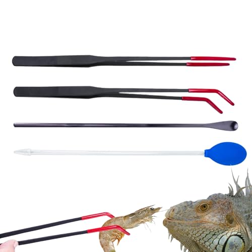 Bexdug Reptilienfutterhülle, Fütterungspähler für Reptilien - Fütterung der Zange für Schlangen,Feeder -Klemme mit Gummispitze, langes Griff Design für Eidechsen Bart Drache Turtles Leopard Geckos von Bexdug