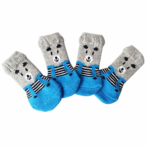 Bexdug Socken für Hunde | 2 Paar atmungsaktive Socken mit Cartoon-Hundepfoten,Anti-schmutziger Pfotenschutz für den Innenbereich von kleinen, mittelgroßen Haustieren, Hunden, sicher im Innenbereich von Bexdug
