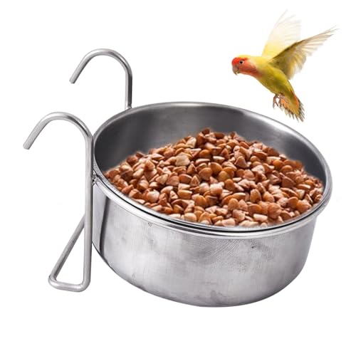 Bexdug Vogel Futterspender Für Käfig,Papageienfutternäpfe | Wasserspender Zubehör Weitöffniger Auslaufschutz Edelstahl-Futterschale Für Lebensraum Und Reise Bexdug Vogel Futterspender Für Käfig,Papageienfutternäpfe | Wasserspender Zubehör Weitöffniger Auslaufschutz Edelstahl-Futterschale Für Lebensraum Und Reise von Bexdug