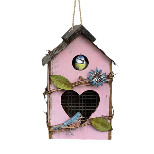 Bexdug Vogelhäuser für draußen,Vogelhaus für draußen - Niedliche Vogelhäuschen aus zum Aufhängen - Vogelkäfig, multifunktionale Gartendekoration, schützender dekorativer Unterschlupf für Vögel Bexdug Vogelhäuser für draußen,Vogelhaus für draußen - Niedliche Vogelhäuschen aus zum Aufhängen - Vogelkäfig, multifunktionale Gartendekoration, schützender dekorativer Unterschlupf für Vögel von Bexdug